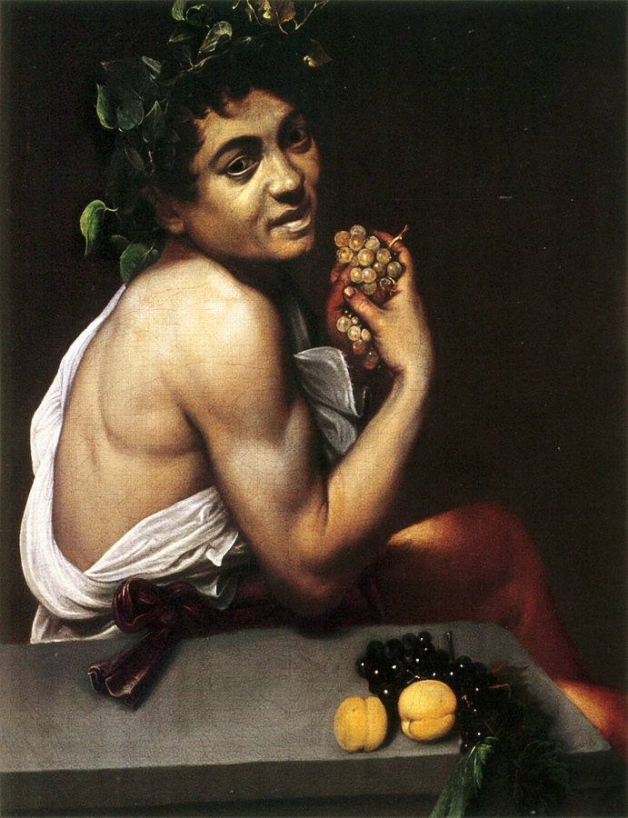 Self Portrait as Sick Bacchus (c.1593) by Caravaggio, oil on canvas,  Galleria Borghese, Rome