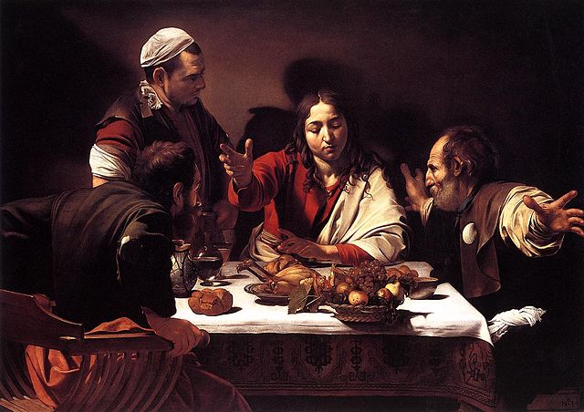 The Supper at Emmaus (1601) by Caravaggio, oil on canvas, National Gallery, London