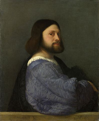Portrait of a Man with a Quilted Sleeve (c. 1509) by Titian, oil on canvas, National Gallery, London