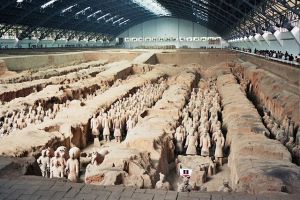 Partial view of the Qin Shi Huang's terracotta army