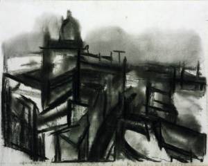 St Paul's and River (1945) David Bomberg, charcoal on paper, Tate, London
