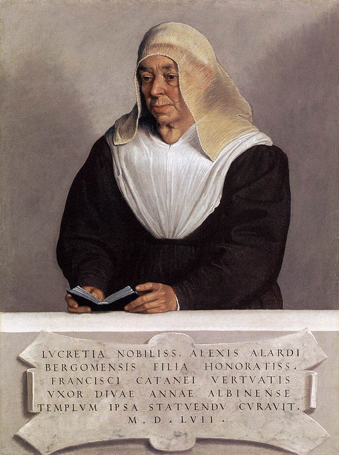 Portrait of Lucrezia Vertova Agliardi (155) oil on canvas, Metropolitan Museum of Art, New York.