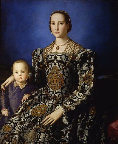 Eleonora di Toledo and her son Giovanni (1544-45) by Bronzino, oil on wood, Uffizi, Florence