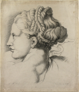 'Study of a Female Head from Raphael¹s Transfiguration' (1828) by George Frederic Watts, , chalk on paper, Watts Gallery Collection
