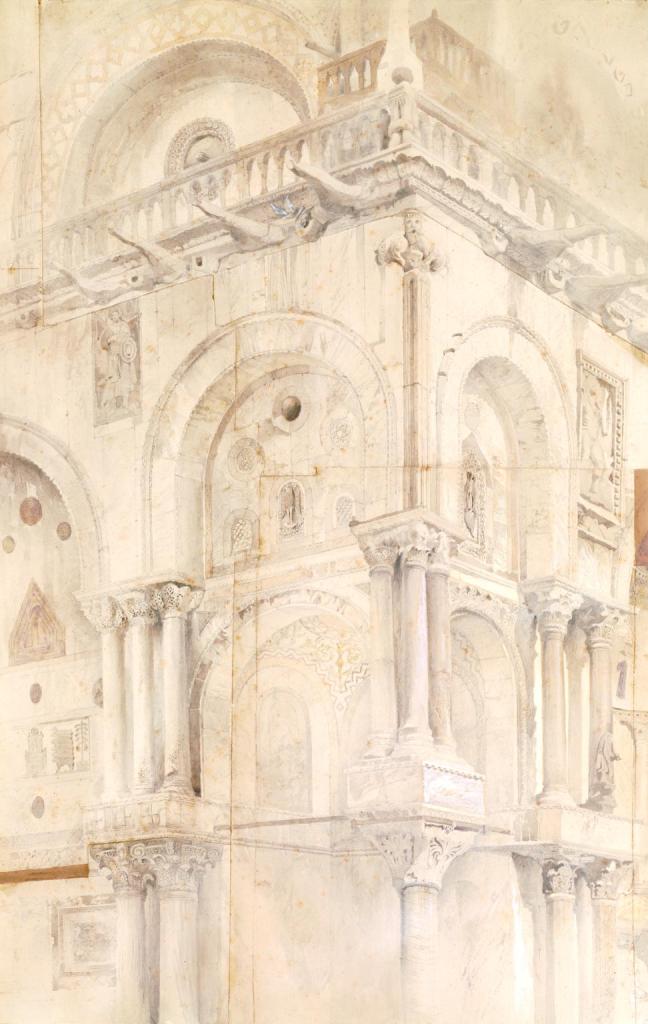 The North-West Angle of the Facade of St Mark's, Venice by John Ruskin (1819-1900), watercolour and graphite on paper, Tate, London