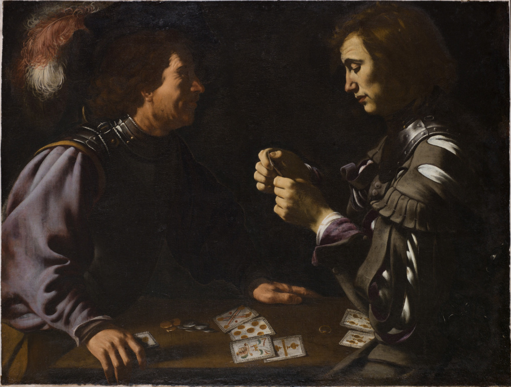 Card Players (c.1615) by Antidevuto Grammatica, oil on canvas, The Wellington Collection, Apsely House, London (c) Historic England